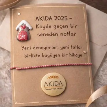 Akida 2025 köyde geçen bir seneden notlar temalı hediye kutusu